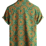 Męska Koszula Hawaiana z Bawełny Boho Vintage z Krótkim Rękawem z Lat 70.