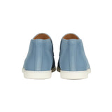 Męskie Zamszowe Mokasyny – Slip-On Chukka Styl, Płaska Podeszwa – Jasnoniebieskie