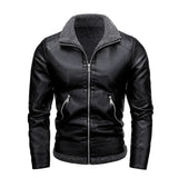 Elegancka Kurtka Skórzana z Fleece