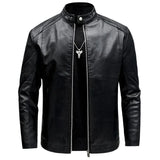Elegancka Męska Kurtka Skórzana Biker