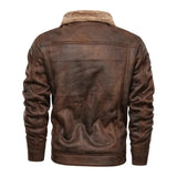 Elegancka Ciepła Kurtka Skórzana z Fleece