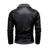 Elegancka Kurtka Skórzana z Fleece