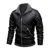 Elegancka Kurtka Skórzana z Fleece